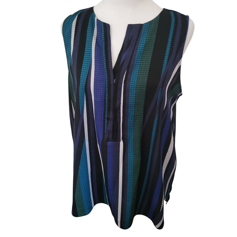 Dana Buchman Tank Blue/Black sz M